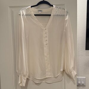 Express Cream V-Neck Blouse